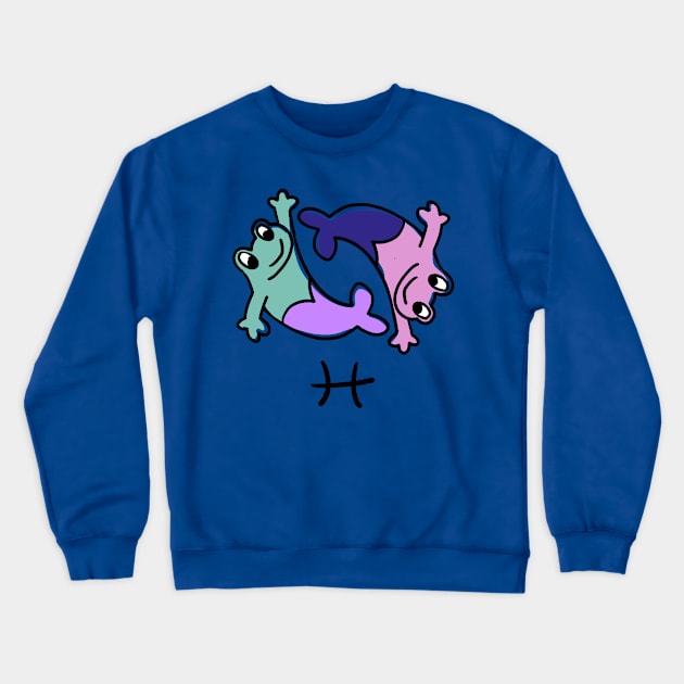 Pisces Frog Crewneck Sweatshirt by ScaredyKai